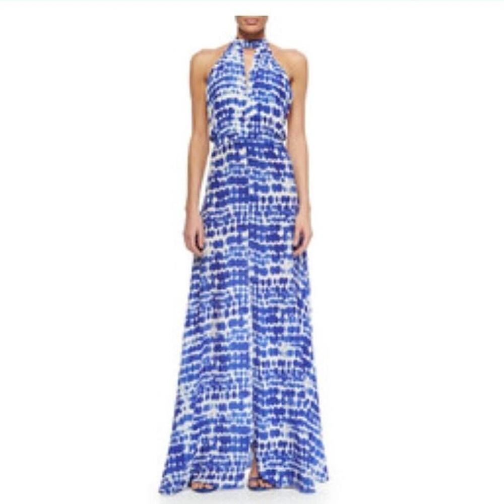 Alexis Wyatt Printed Silk Halter Maxi